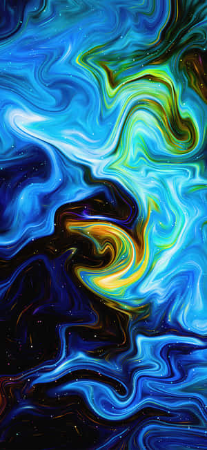 Abstract Blue Yellow Swirls Wallpaper