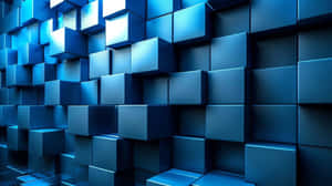 Abstract Blue3 D Cubes Background Wallpaper