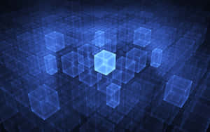 Abstract Blue3 D Cubes Background Wallpaper