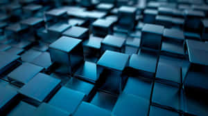 Abstract Blue3 D Cubes Background Wallpaper