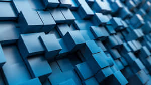 Abstract Blue3 D Cubes Background Wallpaper