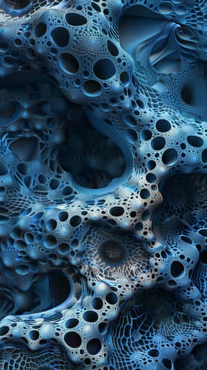 Abstract Blue3 D Organic Texture Wallpaper