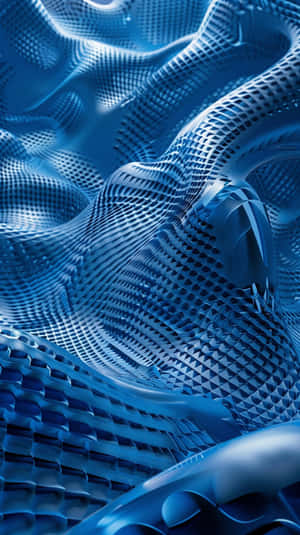 Abstract Blue3 D Waves Wallpaper