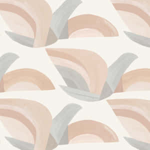 Abstract Blushand Grey Floral Pattern Wallpaper