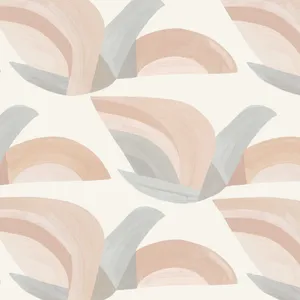 Abstract Blushand Grey Floral Pattern Wallpaper