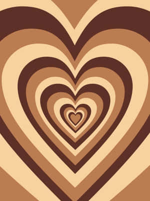 Abstract Brown Heart Pattern Wallpaper