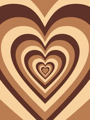 Abstract Brown Heart Pattern Wallpaper