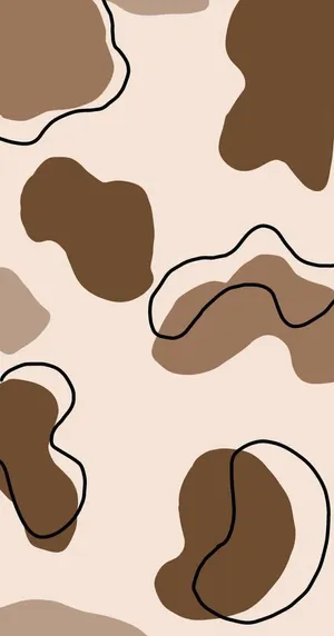 Abstract Brown Shapes Aesthetic Wallpaper Wallpaper