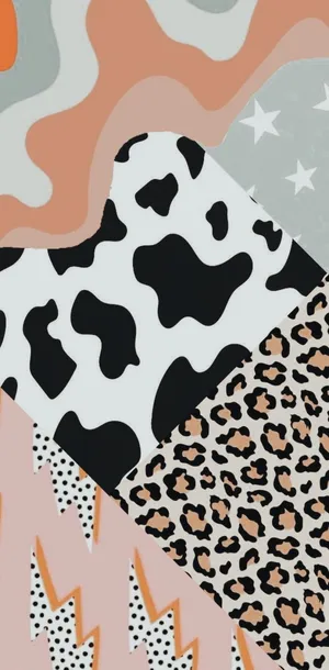 Abstract Cheetah Print Collage Wallpaper