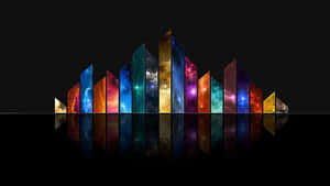 Abstract Colorful Crystal Cityscape Wallpaper