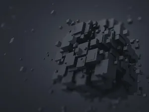 Abstract Cybercore Cubes Disintegration Wallpaper