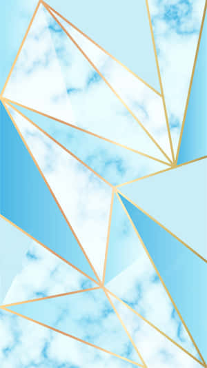 Abstract Design Featuring Bright Blue Geometric Shapes Wallpaper