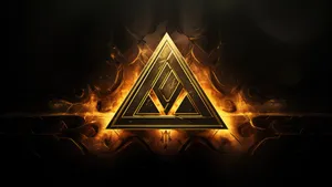 Abstract Fire Triangle Art Wallpaper