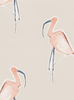 Abstract Flamingo Pattern Wallpaper