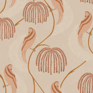 Abstract Floral Pattern Blush Tones Wallpaper