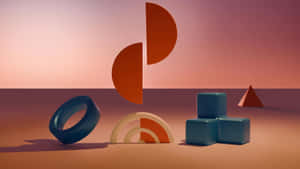 Abstract Geometric Shapes Composition Wallpaper