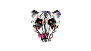 Abstract Geometric Tiger Artwork Wallpaper