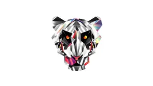 Abstract Geometric Tiger Artwork Wallpaper