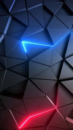 Abstract Geometric Triangleswith Neon Lines Wallpaper