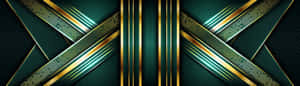 Abstract Green Gold Geometric Design Wallpaper