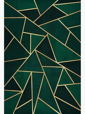 Abstract Green Gold Geometric Pattern.jpg Wallpaper