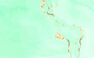 Abstract Green Gold Marble Texture Wallpaper