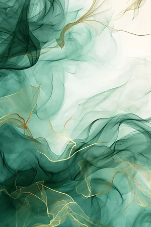 Abstract Green Smoke Art Wallpaper