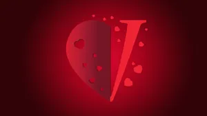 Abstract Half Heart Design Wallpaper