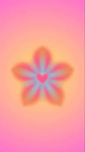 Abstract Heart Flower Blur Background Wallpaper