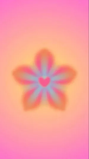 Abstract Heart Flower Blur Background Wallpaper