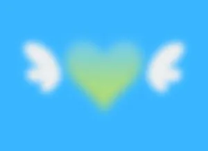 Abstract Heartand Blurry Wings Wallpaper