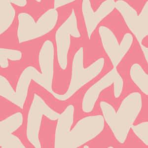 Abstract Heartsand Waves Pattern Wallpaper