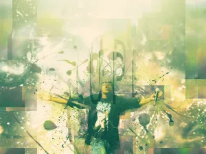 Abstract Hip Hop Artist Performance Wallpaper