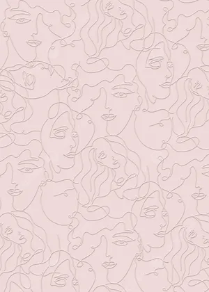 Abstract Line Art Faces Pattern.jpg Wallpaper