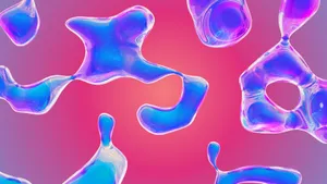 Abstract Liquid Shapes Cyber Y2 K Background Wallpaper