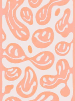 Abstract Melting Smiley Face Pattern Wallpaper