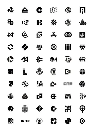 Abstract Minimalist Logo On A Blue Background Wallpaper