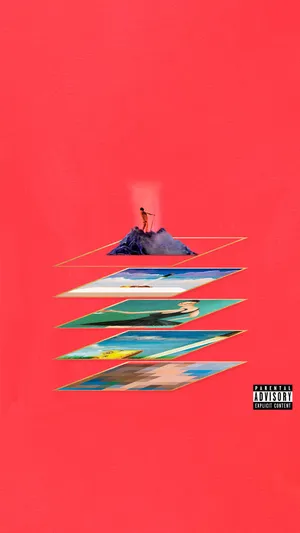 Abstract Mountain Artworkwith Parental Advisory Wallpaper