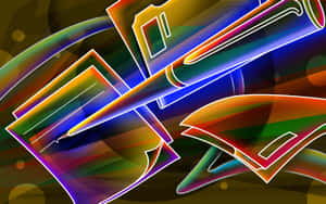 Abstract Neon Books Art Wallpaper