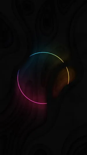 Abstract Neon Circle Art Wallpaper