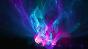 Abstract Neon Flame Art Wallpaper