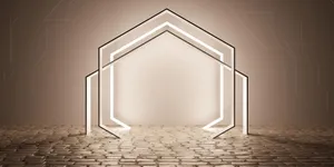 Abstract Neon House Outline Wallpaper