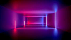 Abstract Neon Light Corridor.jpg Wallpaper