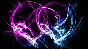 Abstract Neon Light Swirls Wallpaper