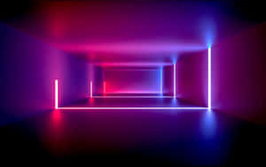 Abstract Neon Light Tunnel Wallpaper