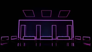 Abstract Neon Lights Architecture Wallpaper