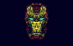 Abstract Neon Robot Face Wallpaper