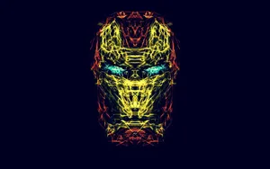 Abstract Neon Robot Face Wallpaper