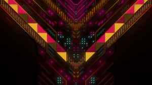 Abstract Neon Triangle Symmetry Wallpaper