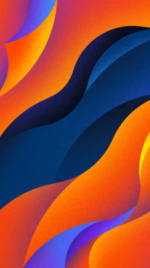 Abstract Orangeand Blue Waves Wallpaper